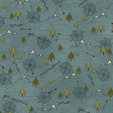 3138-76 Teal || The Mountains are Calling (Sold By 1/2 Meter)